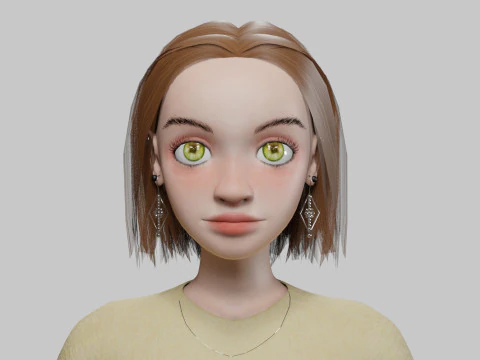 Teen cartoon girl V28283 3D Model