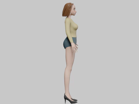 Teen cartoon girl V28283 3D Model