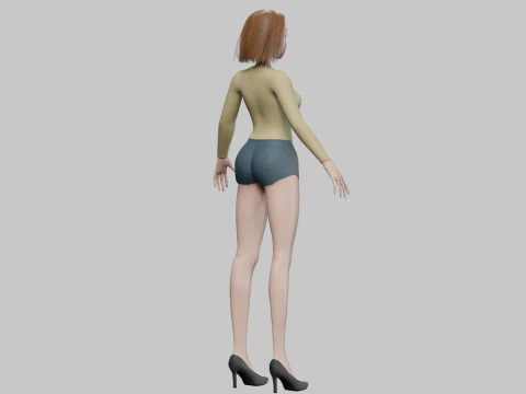 Teen cartoon girl V28283 3D Model