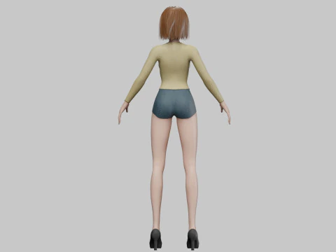 Teen cartoon girl V28283 3D Model