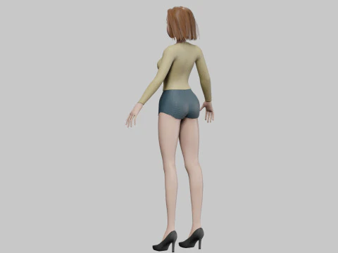 Teen cartoon girl V28283 3D Model
