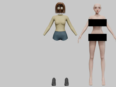 Teen cartoon girl V28283 3D Model