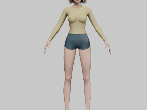 Teen cartoon girl V28283 3D Model
