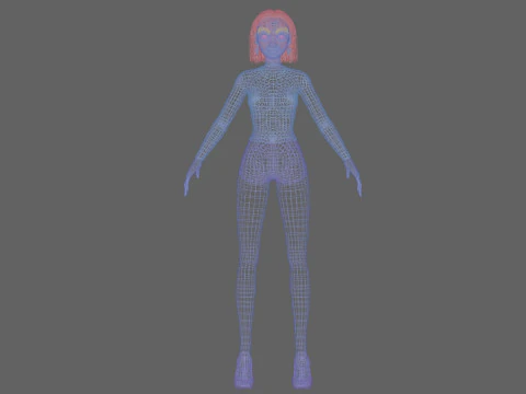 Teen cartoon girl V28283 3D Model