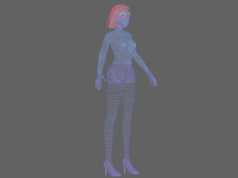 Teen cartoon girl V28283 3D Model