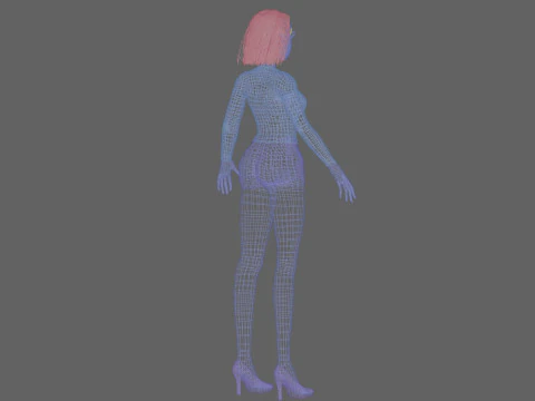 Teen cartoon girl V28283 3D Model