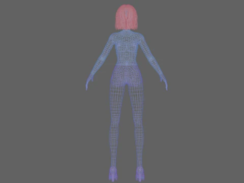 Teen cartoon girl V28283 3D Model