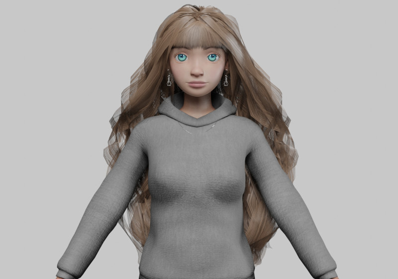 Teen pretty girl V38972 3D 모델 .c4d .max .obj .3ds .fbx .stl .blend 