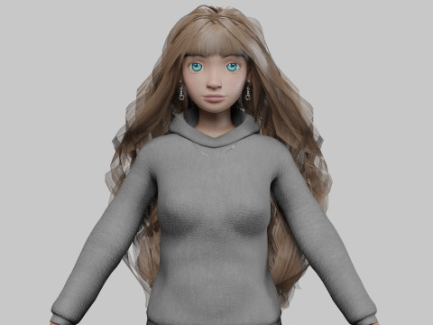 Teen pretty girl V38972 3D 모델
