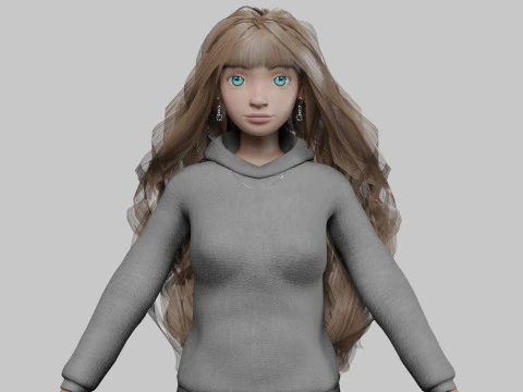 Bella ragazza adolescente V38972 Modello 3D