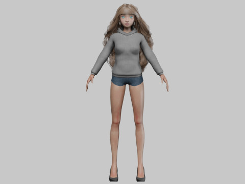 Teen pretty girl V38972 3D 모델