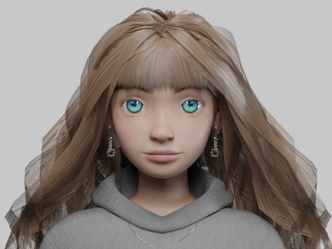 Teen pretty girl V38972 3D 모델