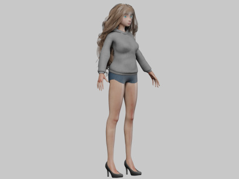 Teen pretty girl V38972 3D 모델