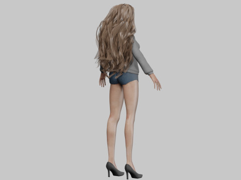 Teen pretty girl V38972 3D 모델