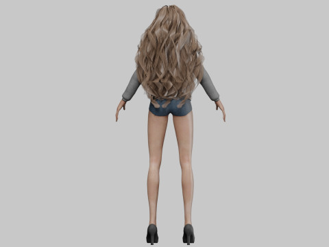 Teen pretty girl V38972 3D 모델