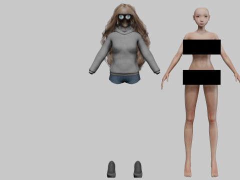 Teen pretty girl V38972 3D 모델