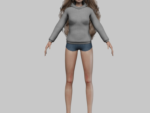Teen pretty girl V38972 3D 모델