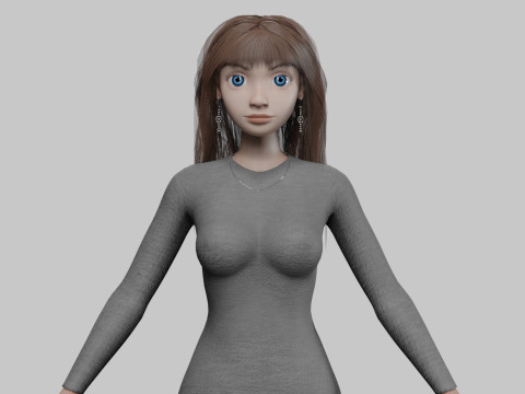 Young basic girl V33549 3D Model