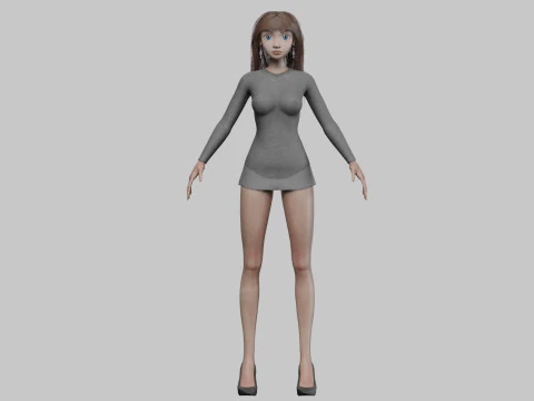 Young basic girl V33549 3D Model