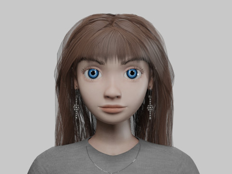Young basic girl V33549 3D Модель