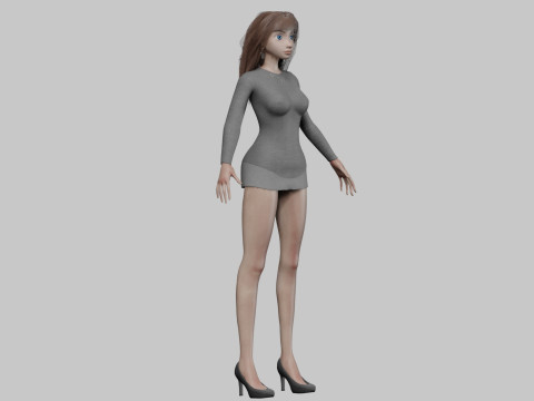 Young basic girl V33549 3D Модель