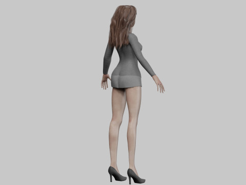 Young basic girl V33549 3D Модель