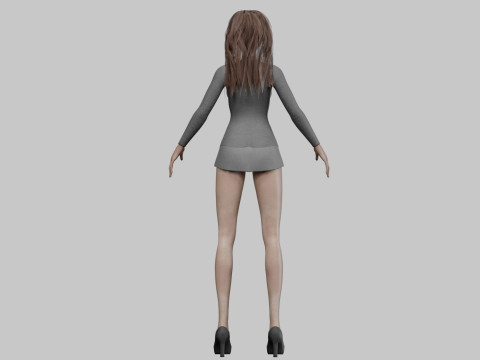 Young basic girl V33549 3D Модель