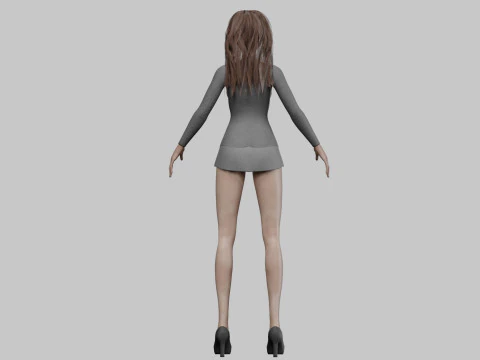 Young basic girl V33549 3D Model