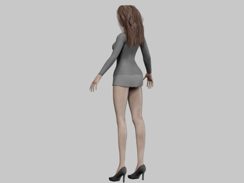 Young basic girl V33549 3D Модель
