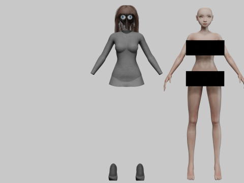 Young basic girl V33549 3D Модель