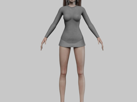 Young basic girl V33549 3D Модель