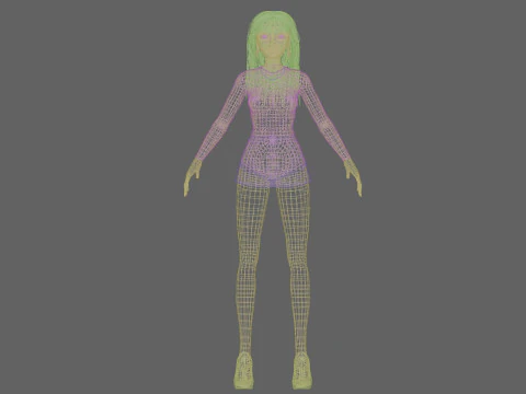 Young basic girl V33549 3D Model