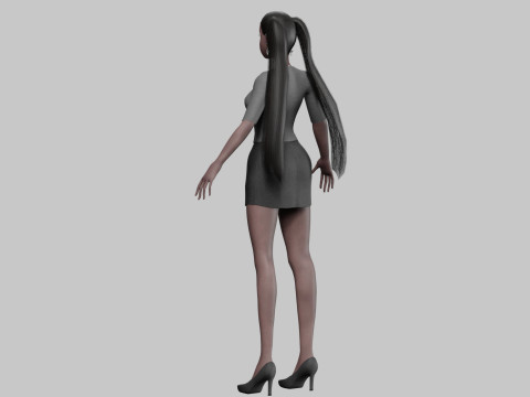 Young black girl V23377 3D Model