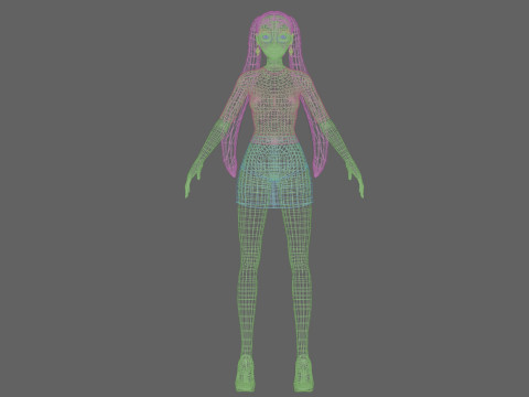 Young black girl V23377 3D Model