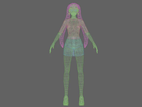 Young black girl V23377 3D Model