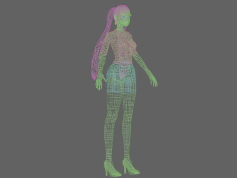 Young black girl V23377 3D Model