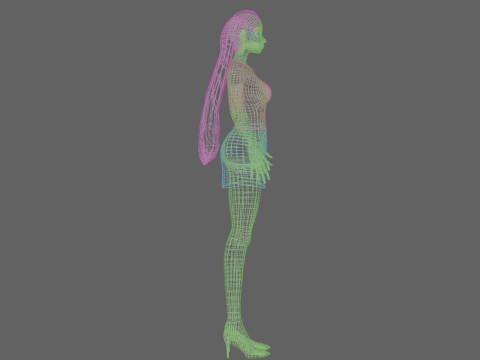 Young black girl V23377 3D Model