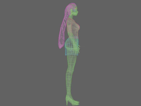 Young black girl V23377 3D Model