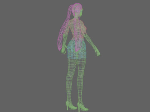 Young black girl V23377 3D Model