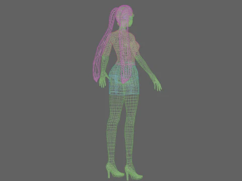 Young black girl V23377 3D Model