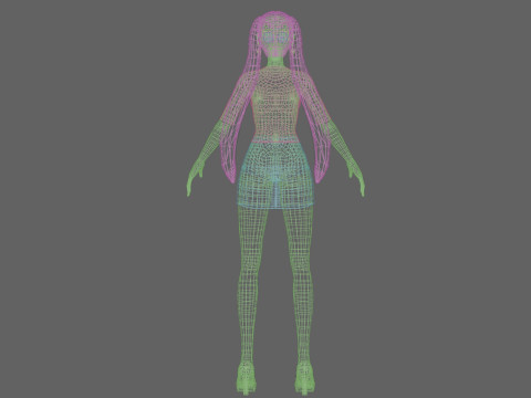 Young black girl V23377 3D Model