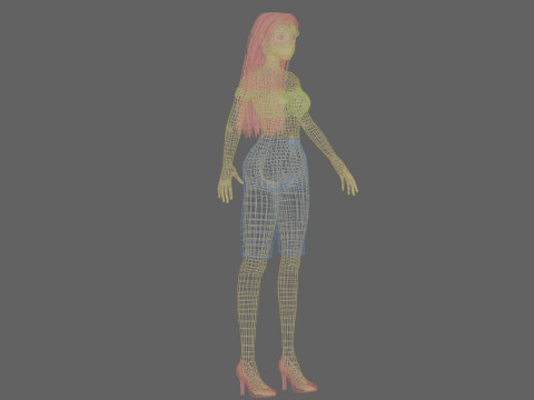 Young cartoon girl V29338 3D-Modell