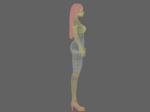 Young cartoon girl V29338 3D-Modell