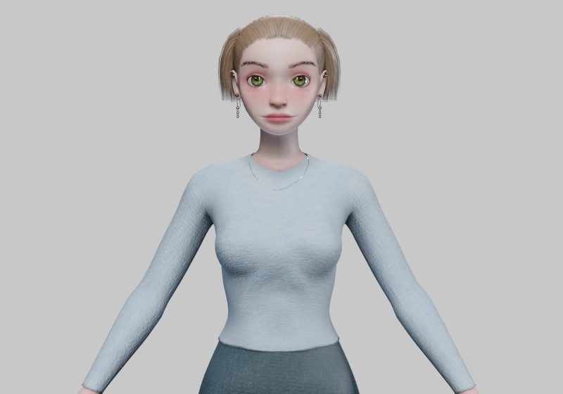 Young cute girl V21284 3D-Modell .c4d .max .obj .3ds .fbx .stl .blend 