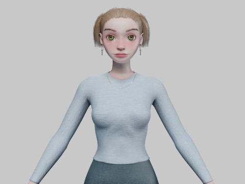 Young cute girl V21284 3D-Modell