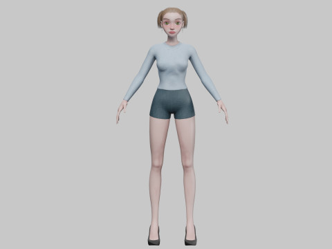 Young cute girl V21284 3D-Modell