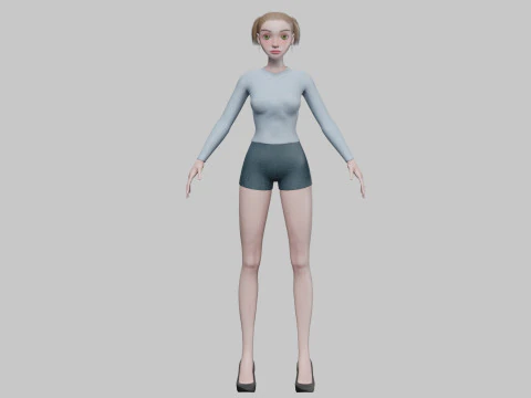 Young cute girl V21284 3D Model