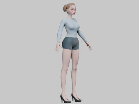 Young cute girl V21284 3D-Modell
