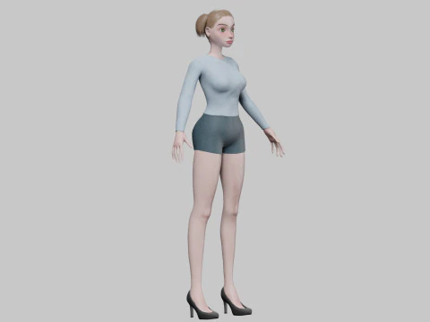 Young cute girl V21284 3D Model