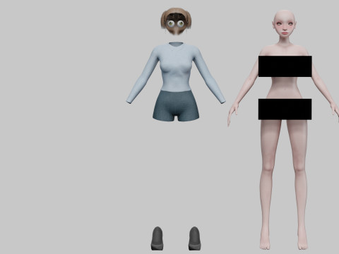 Young cute girl V21284 3D-Modell